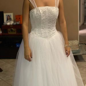 White beaded Cotillion Dress